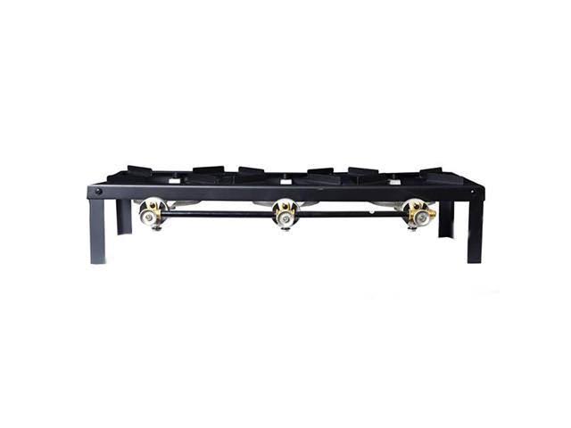 Basecamp Triple Burner Angle Iron Camping Stove, Black