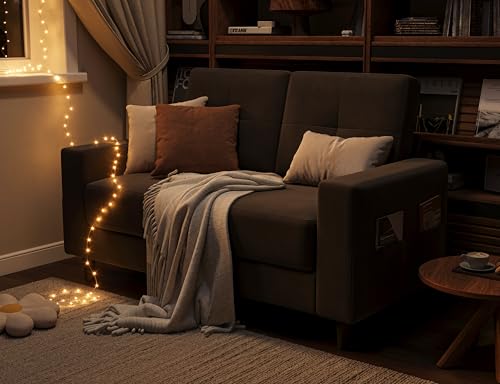 Txtin's Loveseat Sofa 53" Small Couches for Small Spaces 2 Seater Mini Couch for Bedroom Comfy Modern Love Seat for Apartment Office Living Room Brown
