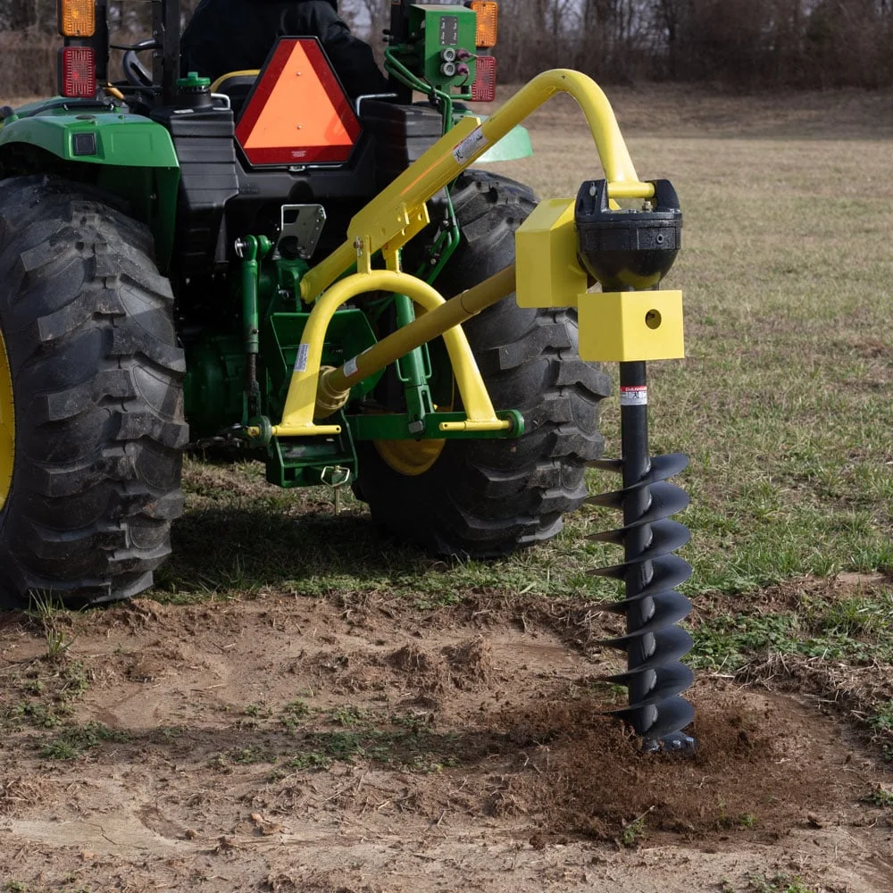 Titan Attachments 30 HP 3 Point Post Hole Digger with 12in Auger Attachment, PTO Powdered Digger, Compact Tractor Attachment for Fence Posts