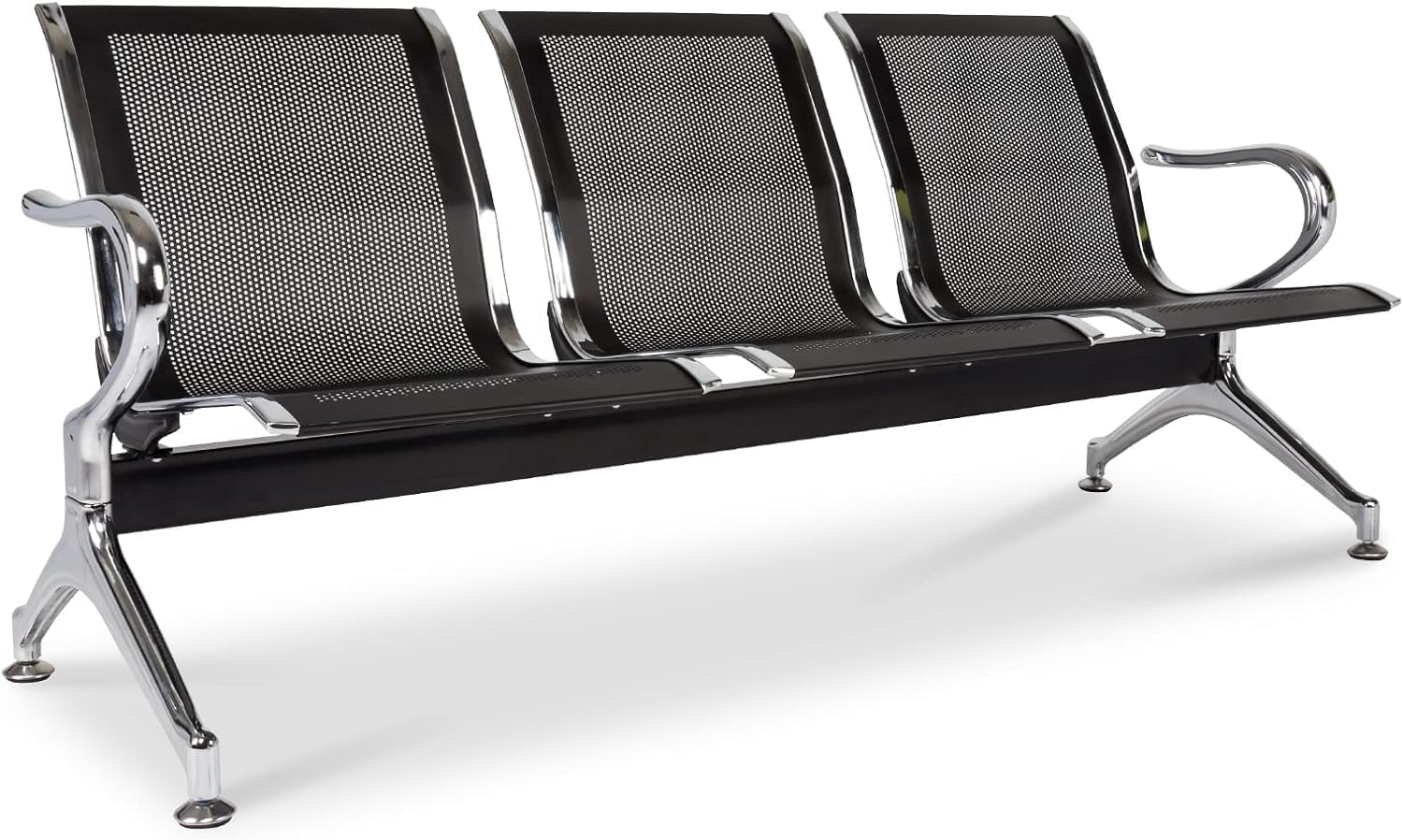 Kinsuite Waiting Room Chairs with Arms - 3-Seat Waiting Room Bench Airport Reception Bench