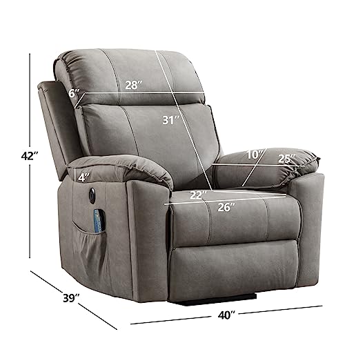 Phoenix Home Power Lift Chair with Massage and Heat for Elderly Recliner, Green Grey