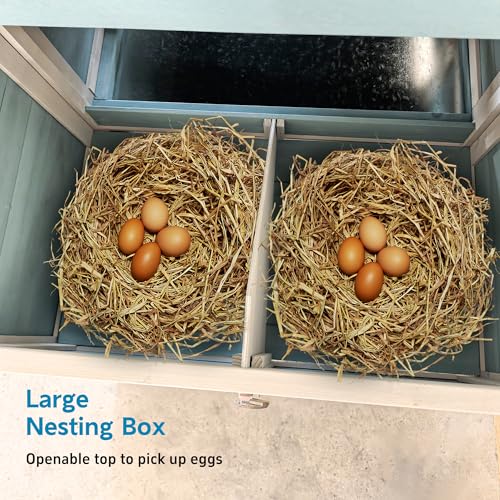 120'' Large Chicken Coop with Run, Wooden Hen House for 3-5 Chickens, Outdoor Chicken Run Poultry Cage Rabbit Cage Duck House with Nesting Box