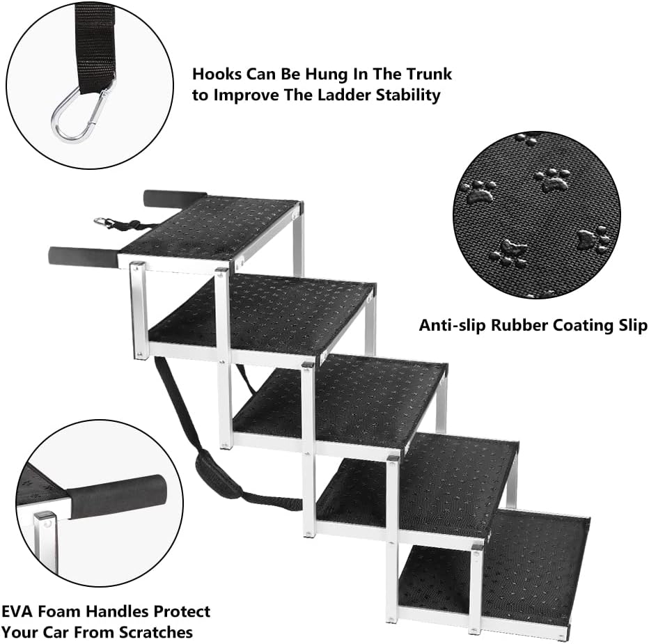 KELIXU Dog Stairs for Cars and SUV Large Dog Steps, Foldable Pet Stairs for High Beds, Trucks