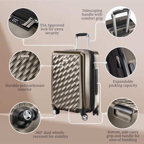 Ricardo Beverly Hills Melrose Hardside Expandable Luggage with Lightweight Construction for Smooth Traveling, Stylish, Durable, and Spacious