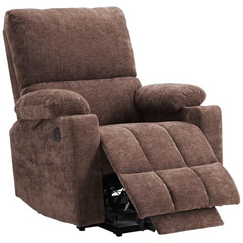 Power Lift Recliner Chair with Extended Footrest, Electric Lift Recliner Chair with Heat and Massage for Elderly, Lift Chair Cup Holders