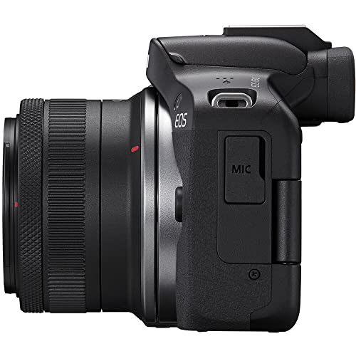 Canon EOS R50 Mirrorless Digital Camera Body Black with Canon RF-S 18-45mm f/4.5-6.3 is STM Lens 3 Lens Kit with 128GB Memory + 3pc Filter Kit + Case