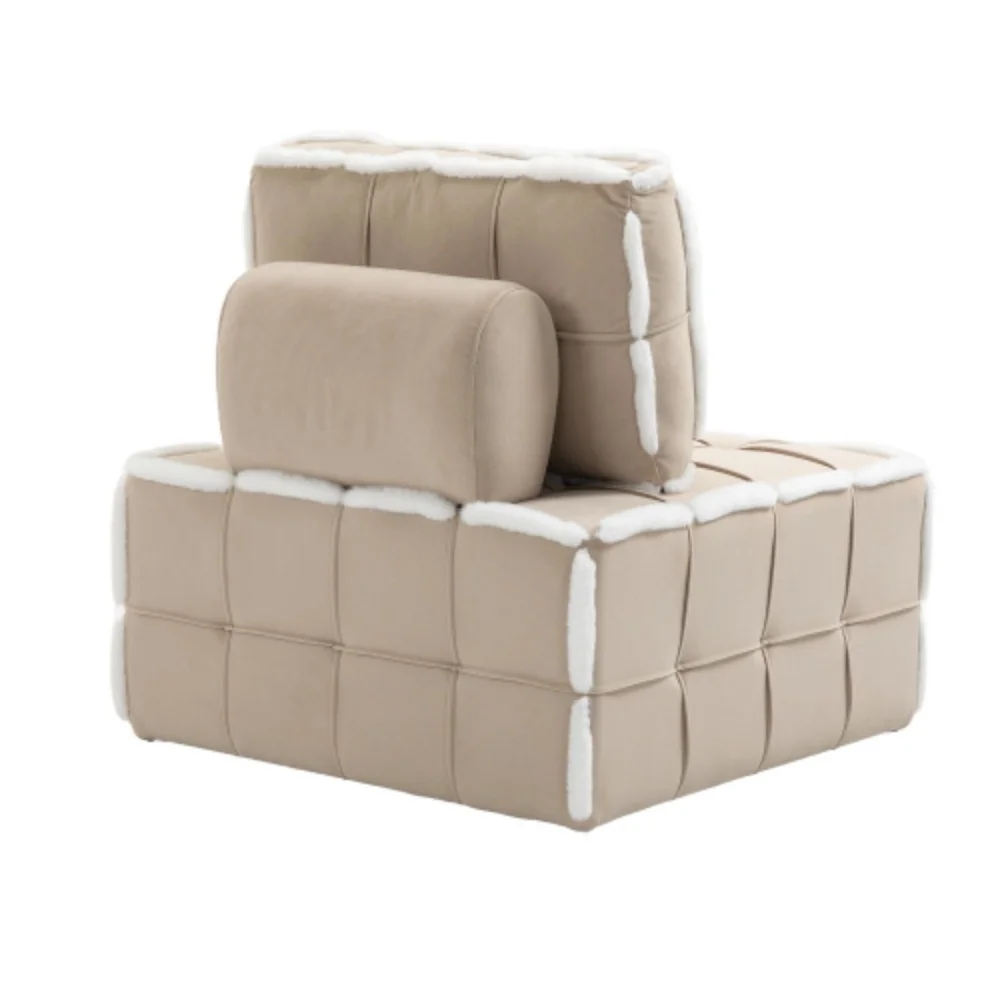 Upholstered Deep Seat Armless Accent Single Lazy Sofa Lounge Arm Chair