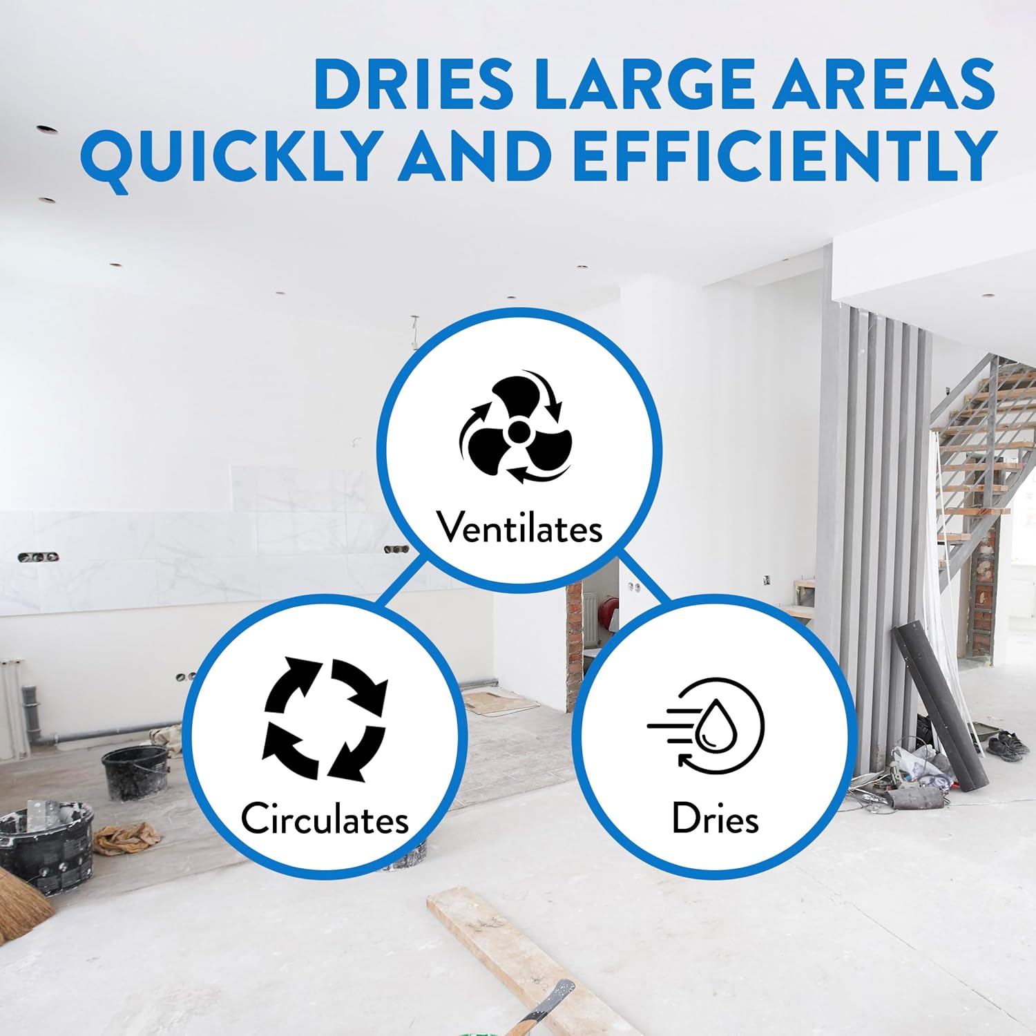 Dri-Eaz 114969 Velo PRO Air Mover, Professional Water Damage Carpet Dryer (F505), Dryer for Carpets, Walls and Floors