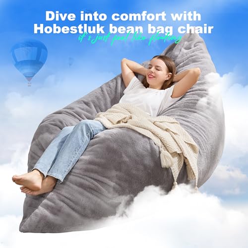 Hobestluk 3 in 1 Bean Bag Chair Giant Bean Bag Chairs Convertible Bean Bag Floor Cushion with Machine Washable Cover