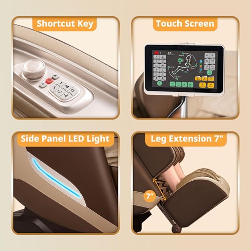 Massage Chair, 3D Massage Chair Full Body, Zero Gravity Shiatsu Recliner W/Heating, SL Track, Wireless Charger, Bluetooth Speaker, Foot Rollers