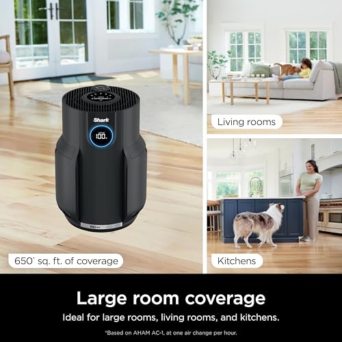 Shark Air Purifiers for Home Large Room with NeverChange Air Filter, 5 Year HEPA Filter, Covers 650 Sq. ft