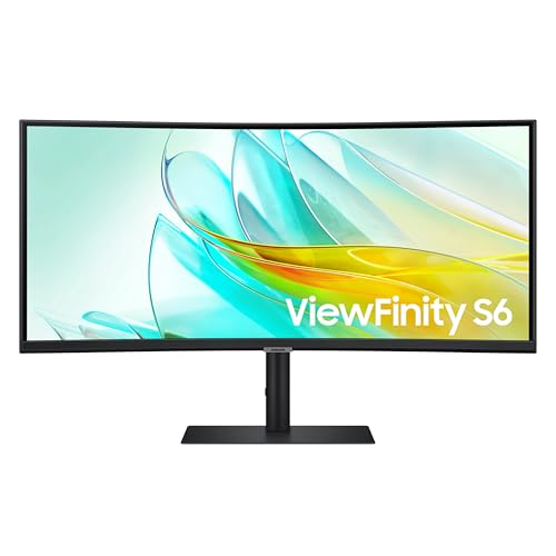 SAMSUNG Viewfinity S65UA Series 34-Inch Ultrawide QHD Curved Monitor, 100Hz, USB-C, HDR10 (1 Billion Colors), Height Adjustable Stand