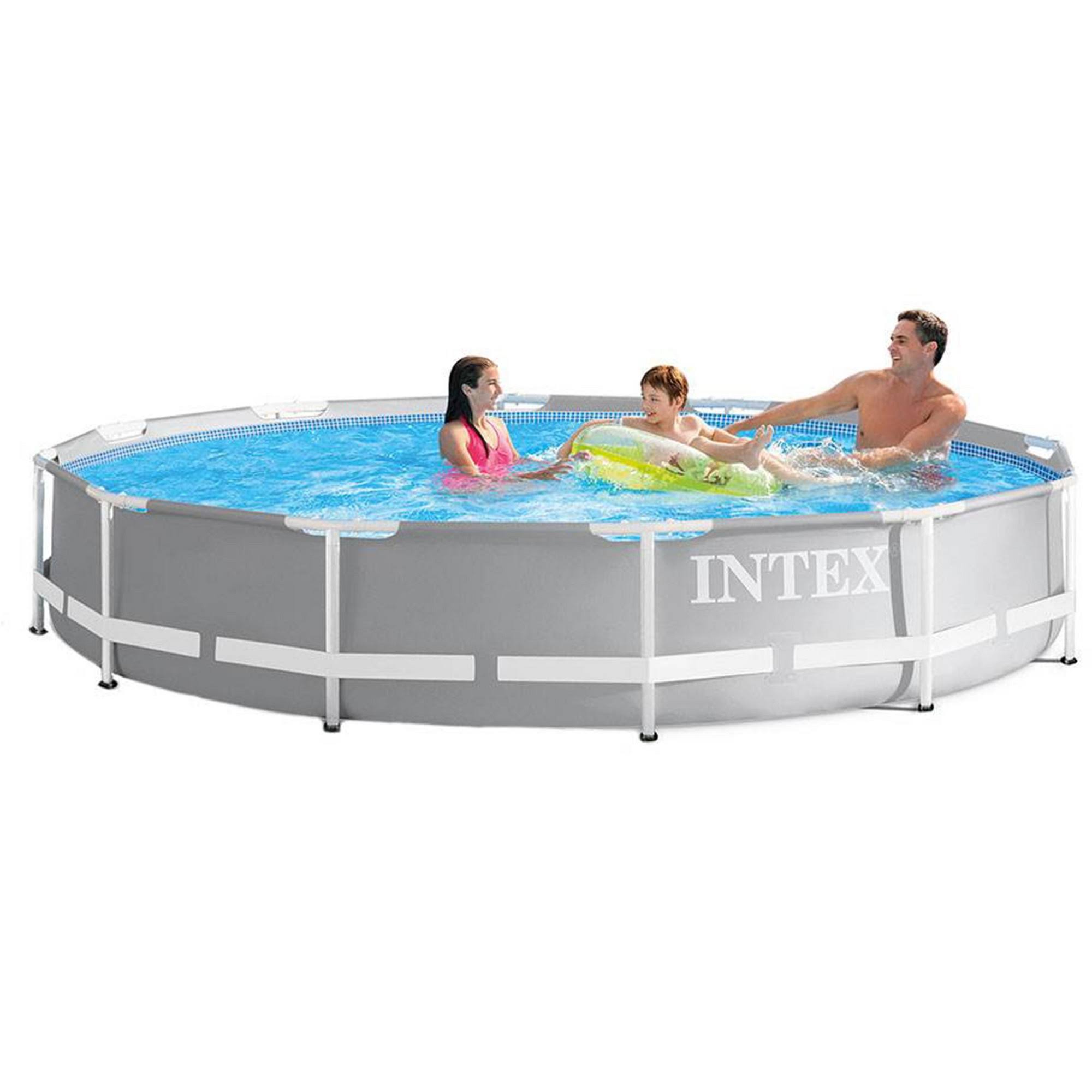Intex 12 Feet x 30 Inches Durable Prism Steel Frame Above Ground Swimming Pool