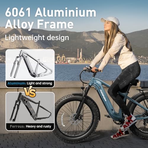 Electric Bike for Adults with 960W(Peak), 26" Fat Tire Electric Mountain Bike，48V 15AH Removable Battery Ebike
