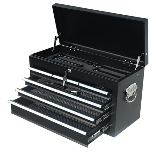 KEIKI 8-Drawer Large Capacity Rolling Tool Chest, Detachable Cabinet Storage with Lock, Tool Box with Wheels for Workshop & Garage, Black Red
