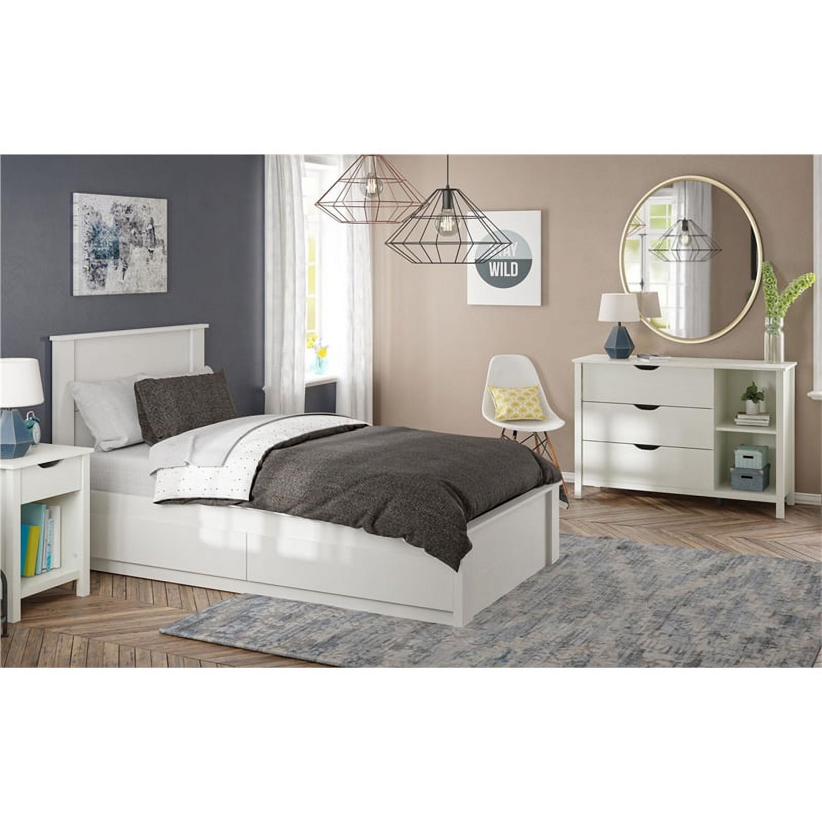 Ameriwood Home Zoe Twin Headboard in Ivory Oak
