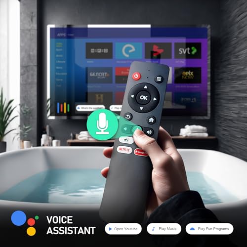 32 inch IP66 Waterproof Android 13 Smart Mirror TV for Bathroom and Bedroom - 4K UHD, Digital Mirror Built-in Voice Assistant, ATSC Tuner, Bluetooth