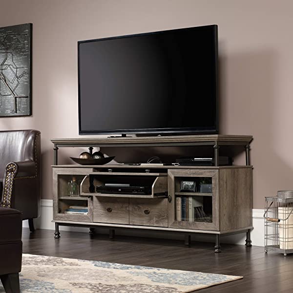 Sauder Canal Street Entertainment Credenza, For TV's up to 60", Northern Oak Finish