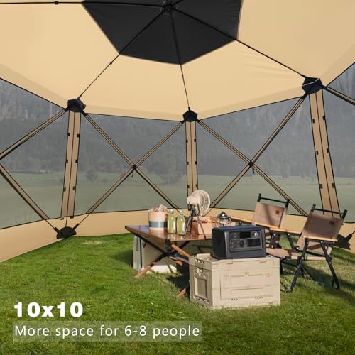 MASTERCANOPY 12x12FT Pop Up Gazebo Screen Tent - Instant Screen House with Netting, Quick Set, Outdoor Canopy Shelter with Carry Bag for Camping