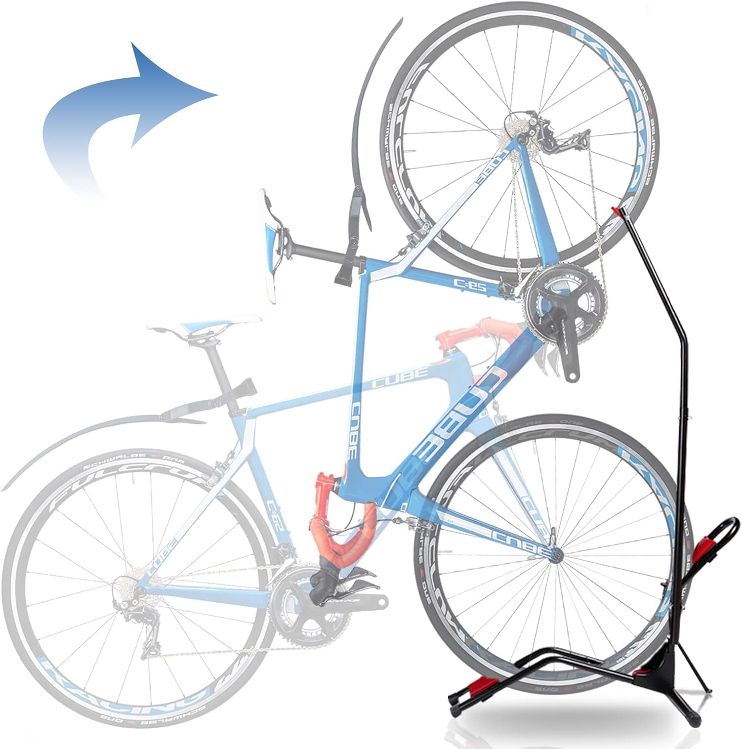 Begona Bicycle Stand Vertical Bike Rack, Space-Saving Freestanding and No-Damage Wall for Apartment Garage