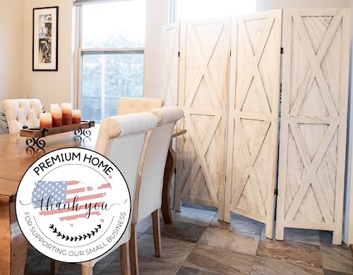 Premium Home Room Divider and Folding Privacy Screens for Partition, Wall dividers, Room Separator, Temporary Wall, Rustic Barnwood (Barnwood X)