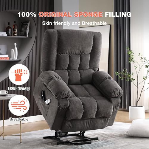 Power Lift Recliner Chair with Vibration Massage and Lumbar Heating for Elderly