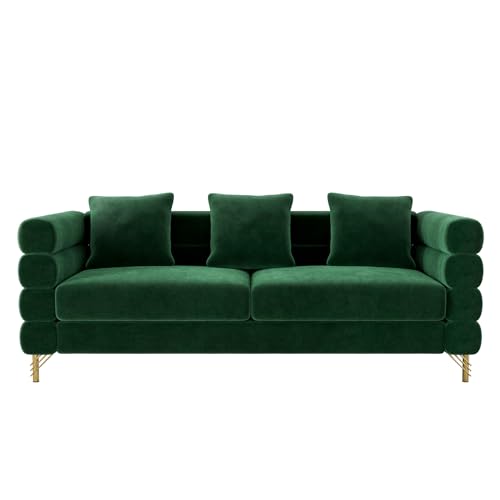 Cloud Couch for Living Room, 79" Modern Overstuffed Deep Seat Boucle Sherpa 3 Seater Sofa with 3 Pillows