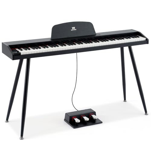 MUSTAR 88 Key Piano Keyboard for Beginners, Semi Weighted Electric Piano Keyboard 88 Keys, Portable Digital Piano 88 Key Weighted with 3-Pedal Unit