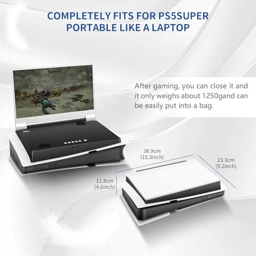 G-STORY 15.6" Inch IPS 4k 60Hz Portable Monitor Gaming Display Integrated with PS5(not Included) 3840×2160 with 2 HDMI Ports,FreeSync