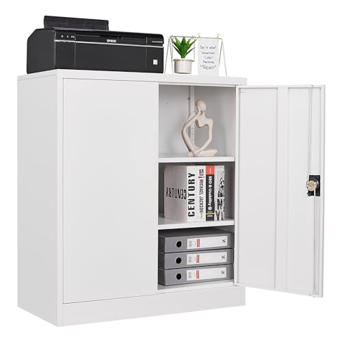Metal Garage Storage Cabinet with Wheels,Metal Storage Cabinet with Adjustable Shelves,Steel Tool Cabinets with Locking Door for Home, School, Office