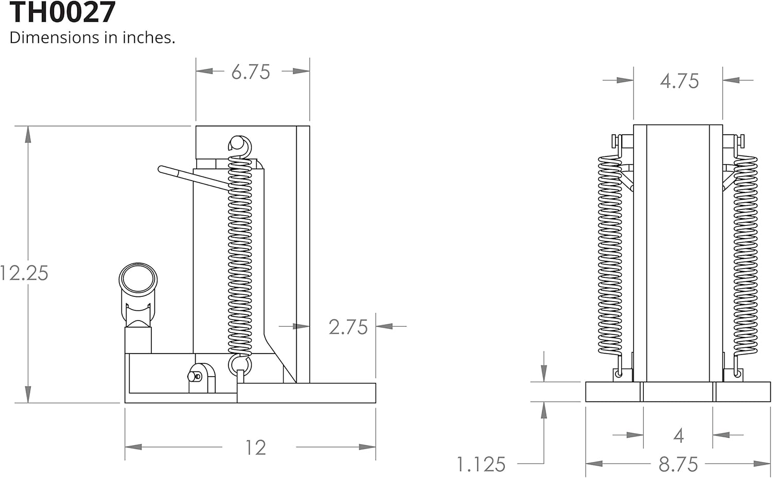 TEMCo Hydraulic Container / Machine Toe Jack (2.5 Ton - 5 Ton) Lift Capacity TH0025