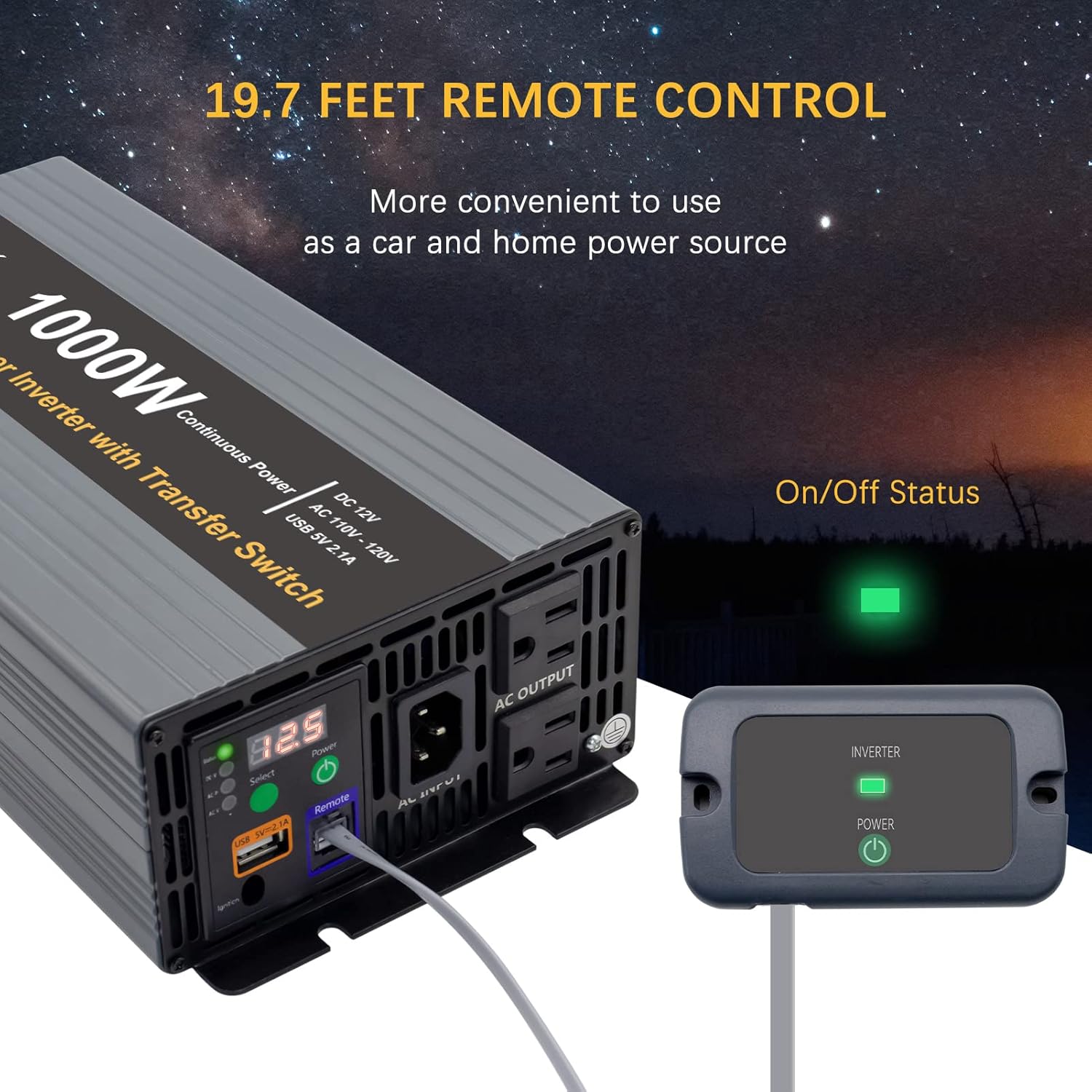 CAPTOK Pure Sine Wave Power Inverter 1000w