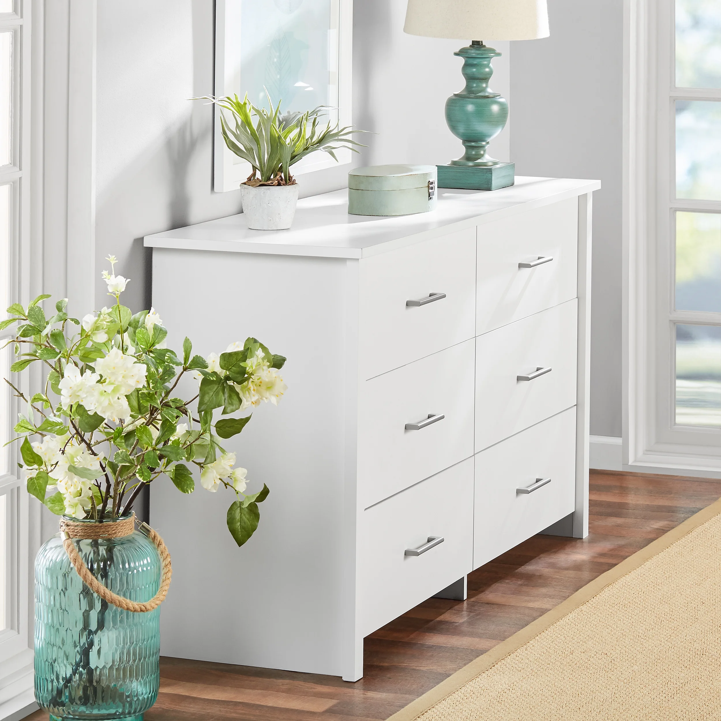 Mainstays Hillside 6-Drawer Dresser, Soft White Finish - Radiant Selections