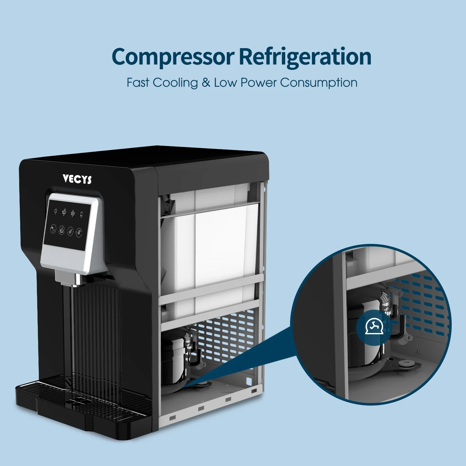 VECYS Water Cooler Dispenser with Built-in Ice Maker