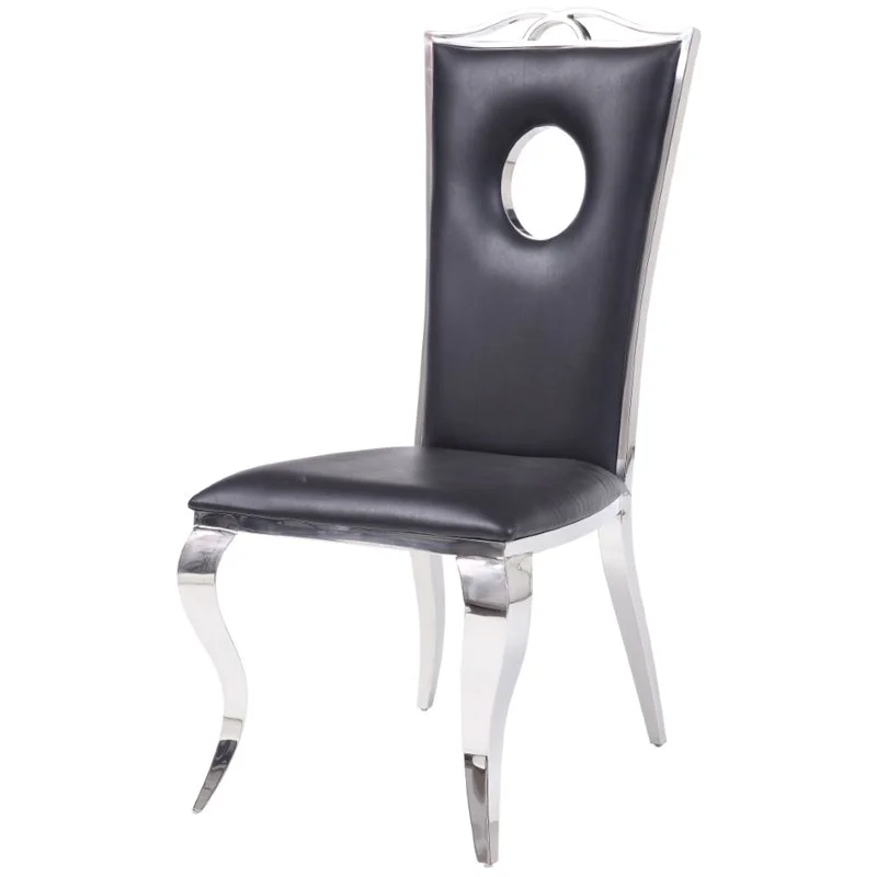 Home Square 5-Piece Set with Dining Table & 4 Stainless Steel Side Chairs