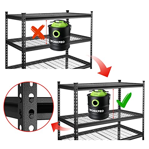 WORKPRO 5-Tier Metal Storage Shelving Unit, 48”W x 24”D x 72”H, Adjustable Storage Rack Heavy Duty Shelf, 4000 lbs Load Capacity (Total), for Garage