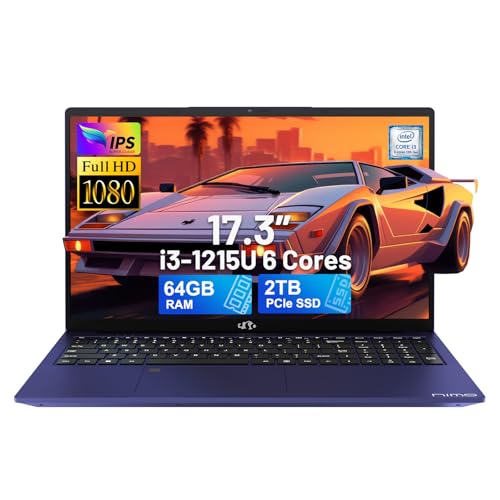 NIMO 17.3" IPS FHD-Laptop, Intel 6 Cores i3-1215U 16GB RAM 512GB SSD (Beat Ryzen 5 7520U
