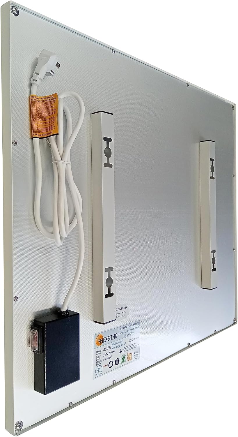 450-Watt Wall Infrared Panel Heater Frameless. Complies with UL/CSA certification. - Smart Home Appliances