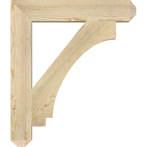 Ekena Millwork BKT04X24X28IMP04RDF 4x22W x 24x22D x 28x22H Imperial Craftsman Rough Sawn BRACKET, Douglas Fir