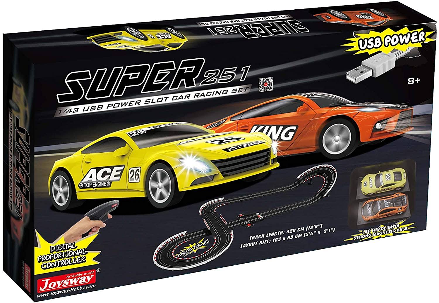 Joysway Super 251 USB Power Slot Car Racing Set