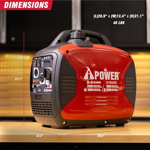 A-iPower 7600W Dual Fuel Quiet Portable Inverter Generator, Electric Start RV Ready, EPA & CARB Compliant CO Sensor