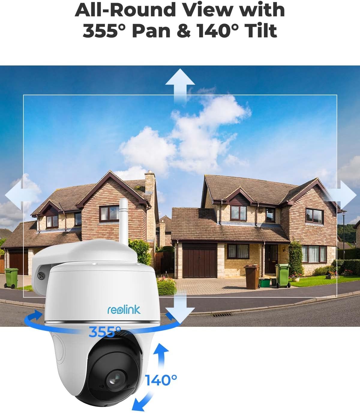 Security Camera Wireless Outdoor, Solar Powered WiFi System, Pan Tilt, 2K Night Vision, 2-Way Talk
