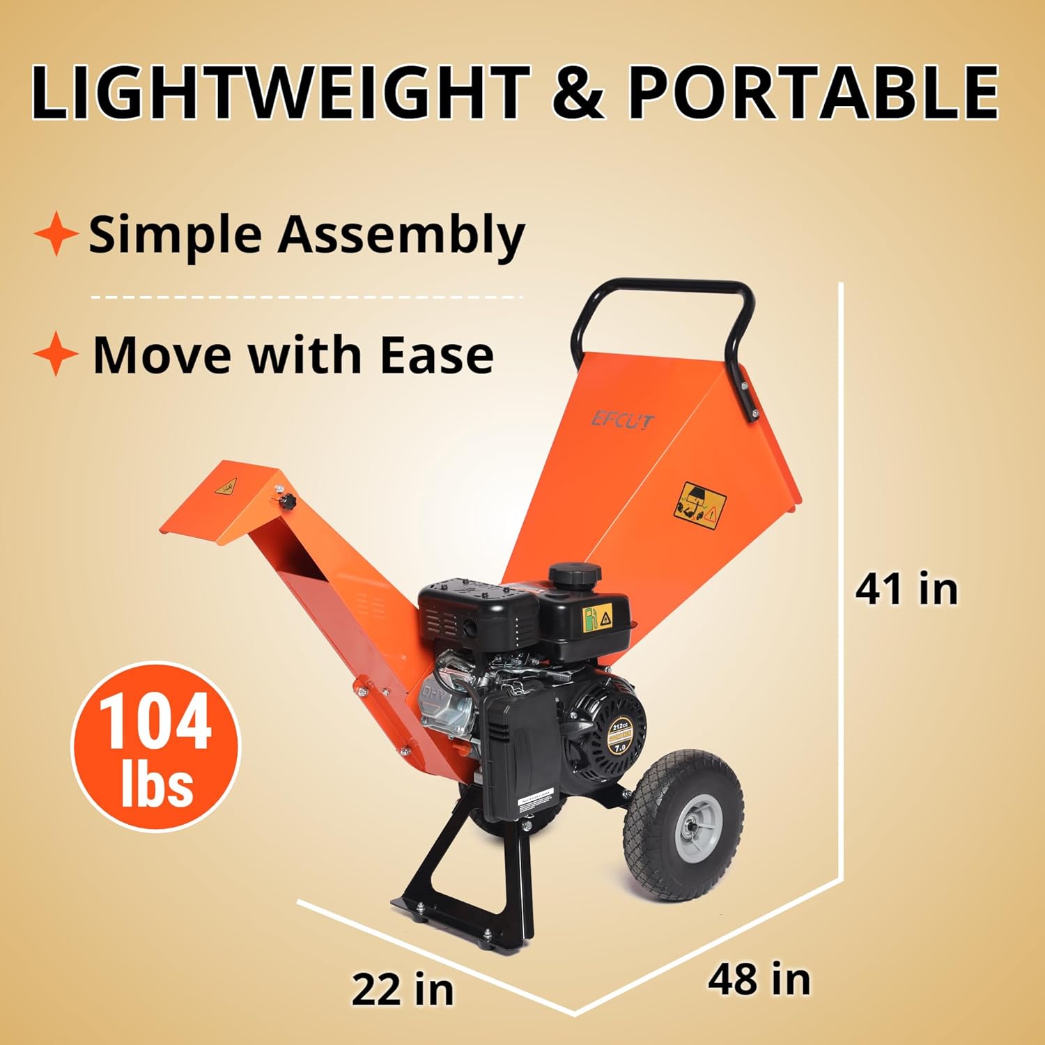 Wood Chipper Shredder Mulcher 7HP Gas Powered Heavy Duty Compact Design 3" Inch Max Capacity (R0)