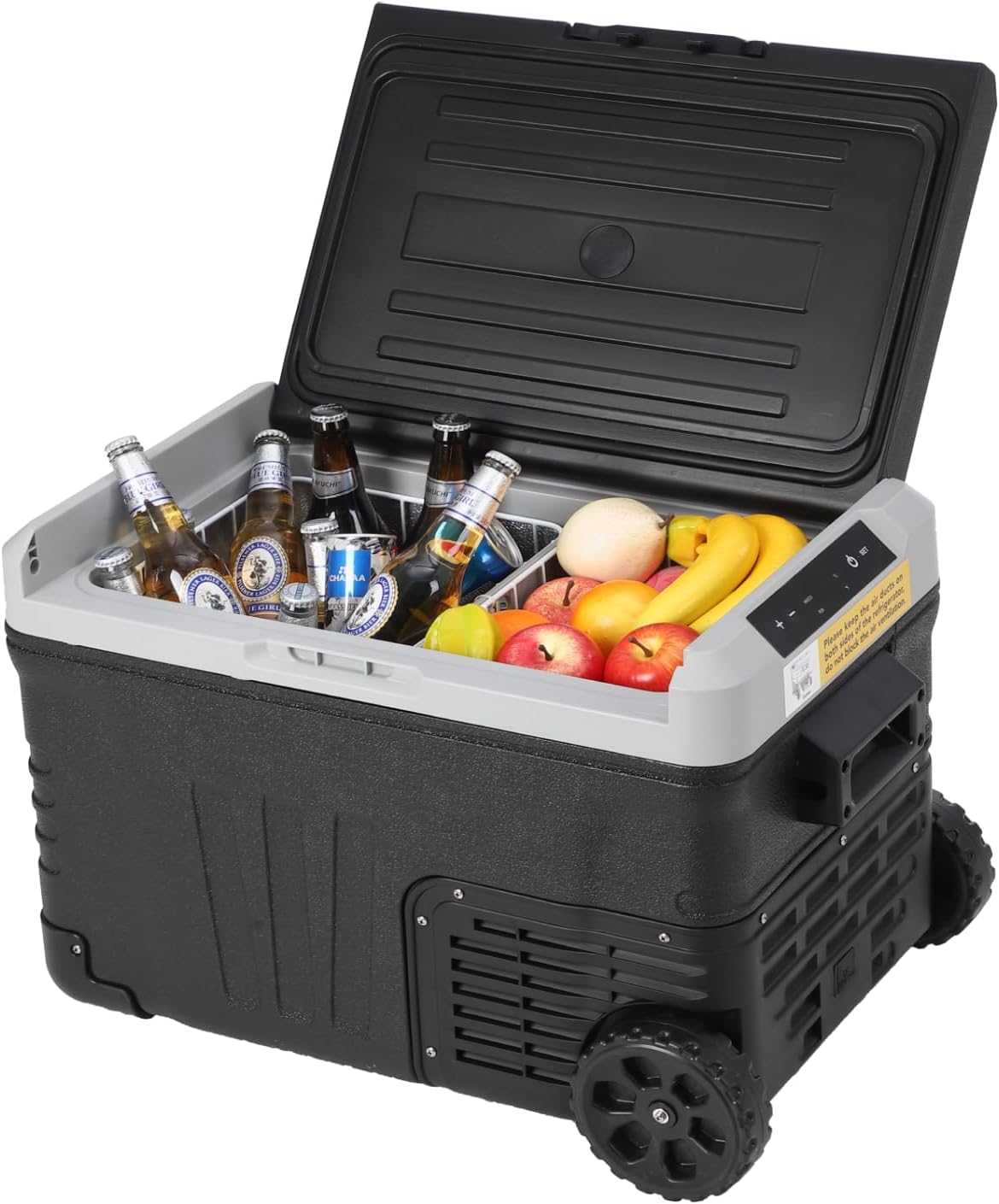 Towallmark Portable Refrigerator, Portable Freezer, 37 Quart(35L) Electric Cooler, -4℉-68℉Car Refrigerator, 12/24V DC Cable & 110/240V AC