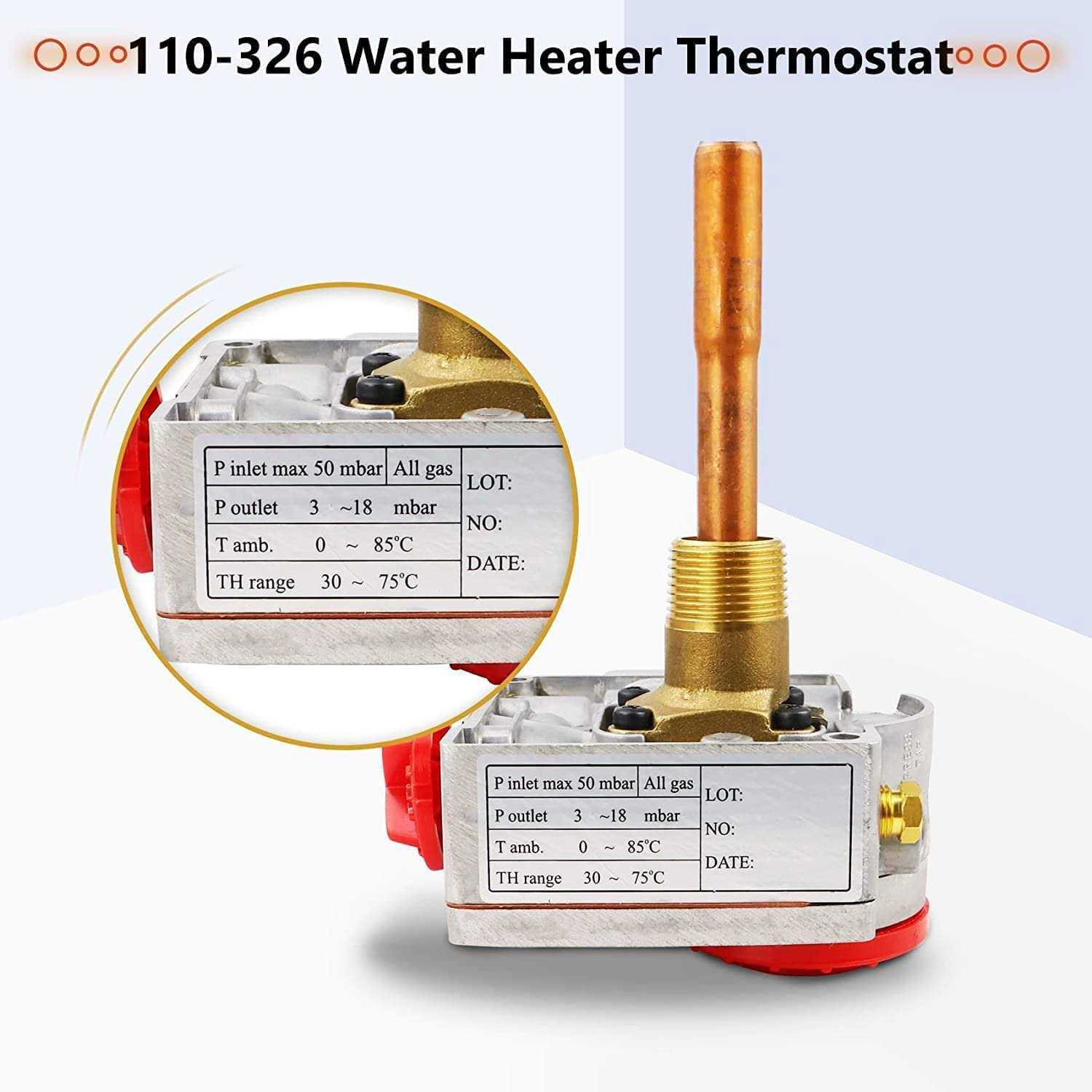 110-326 Gas Water Heater Valve,Natural Gas Water Heater Thermostat with 1-3/8 Shank,3-1/2 W.C - Shop Hardware Tools Online Store