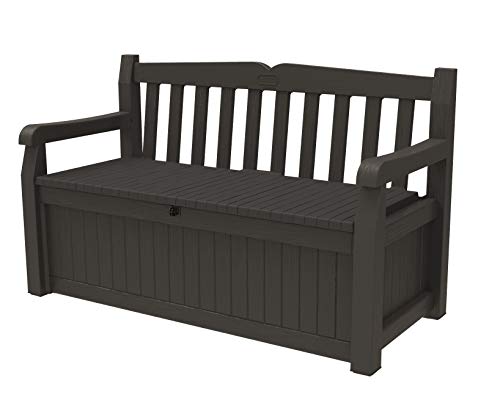 Keter Solana 70 Gallon Storage Bench Deck Box for Patio Storage
