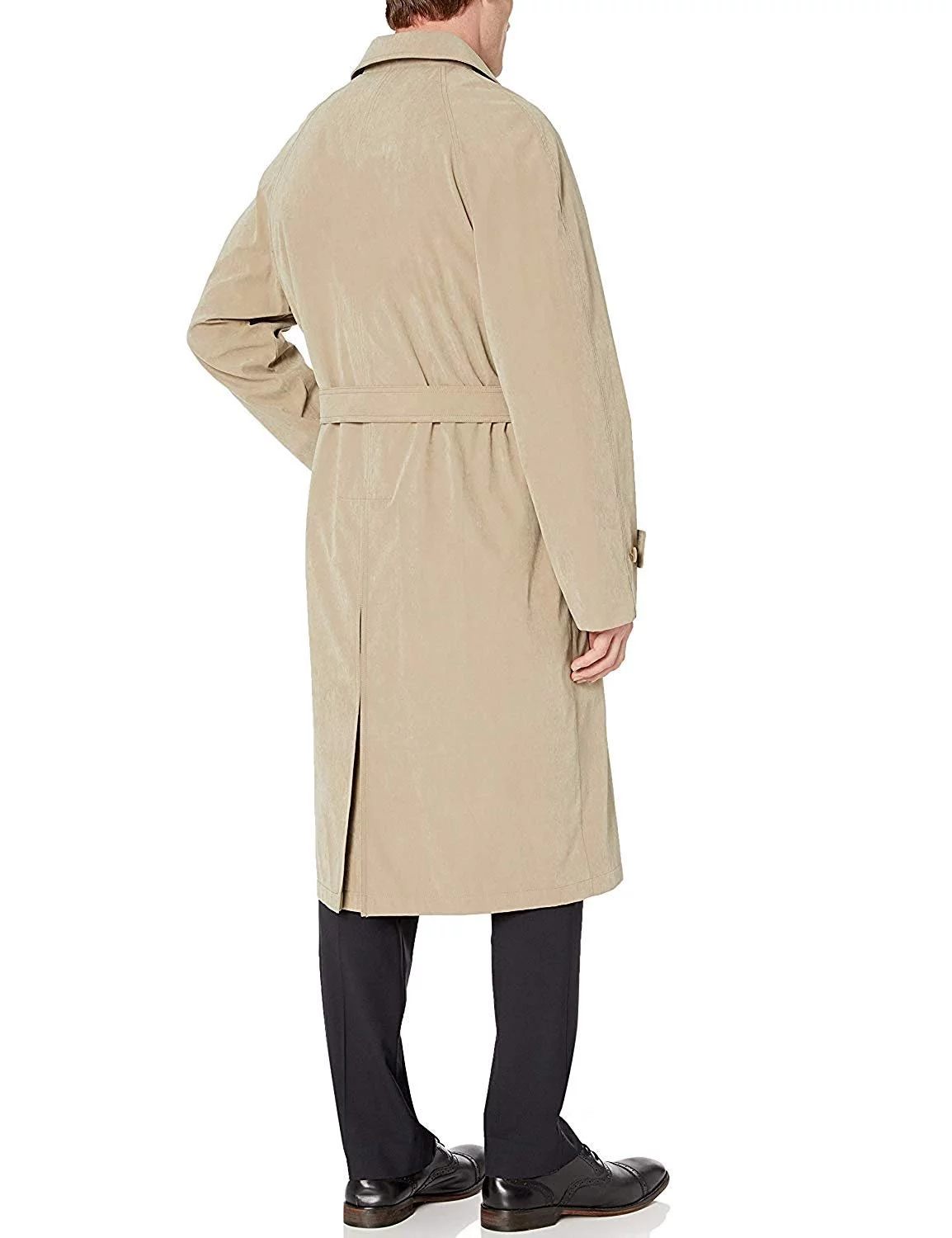 Men's Single Breasted Taupe Full Length All Year Round Raincoat 50L