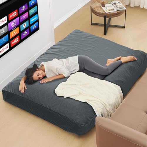 Bean Bag Chairs for Adults - Giant Bean Bag Chair Convertible Bean Bag Bed - Beanbag Chair with Micro Fiber Cover/Furniture Foam Filler