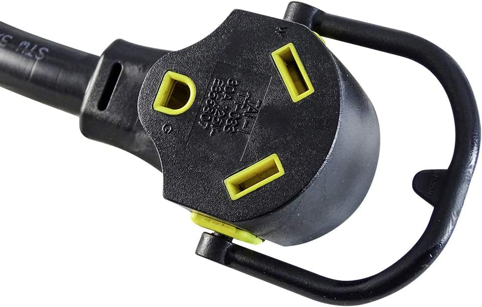 MARVINE CABLE RV/Generator Dogbone Adapter(1.5ft)-NEMA 50 Amp Male to 30 Amp TT-30R Female- Heavy Duty 10/3 STW Pigtail 4 Prongs to 3 Prongs