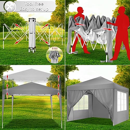 COBIZI Canopy 10x20 Pop Up Canopy Tent with 6 Sidewalls Party Tents for Parties Weddings Backyard Waterproof Canopy Outdoor Commercial Canopy Event